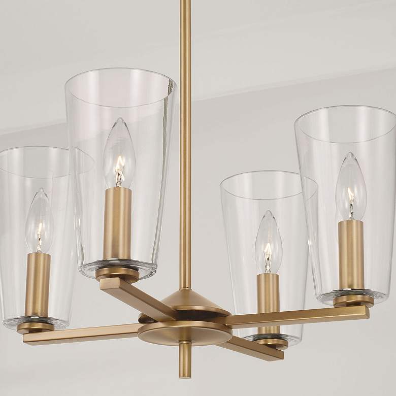 Image 3 HomePlace Lighting Portman 4 Light Pendant Aged Brass more views