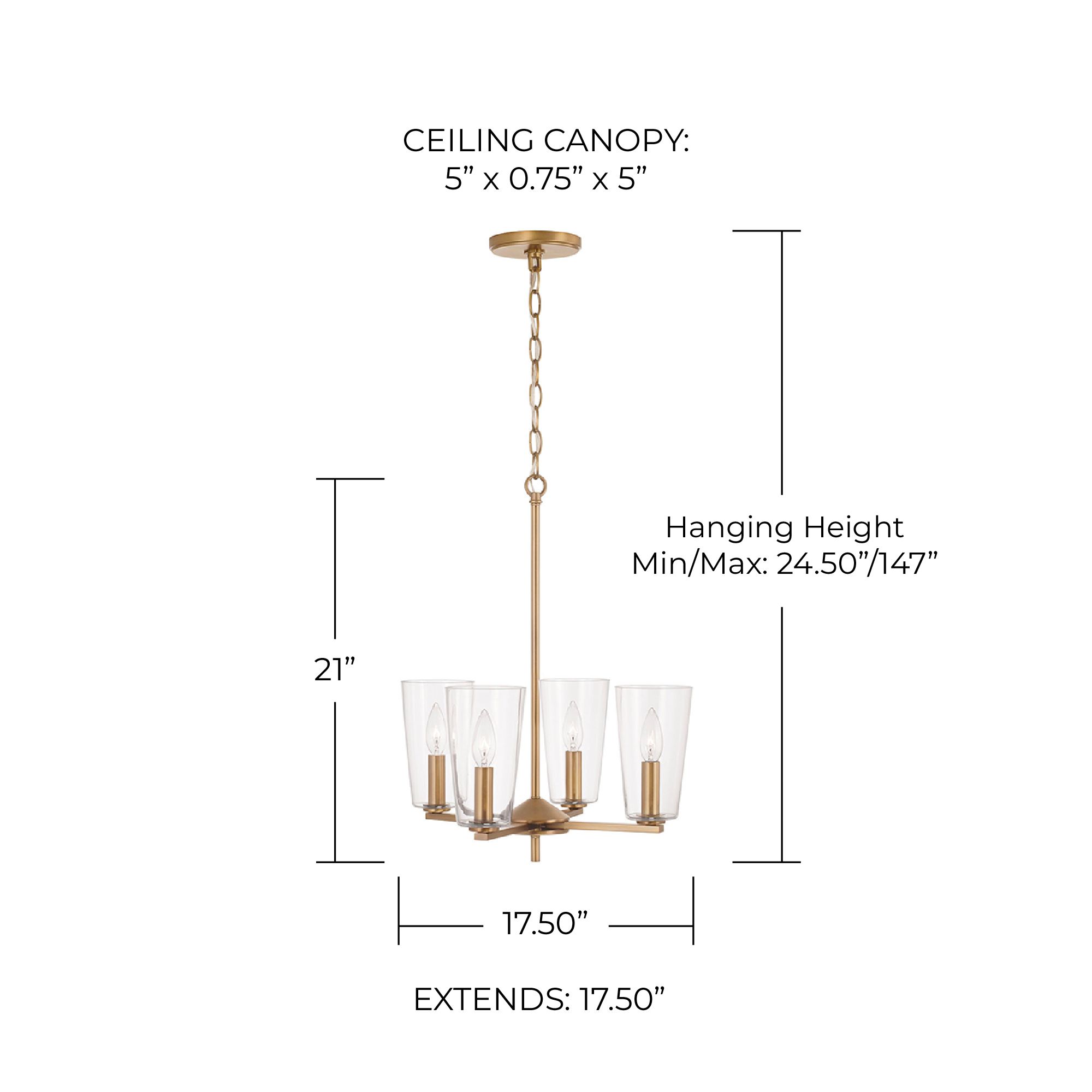 Image 5 HomePlace Lighting Portman 4 Light Pendant Aged Brass more views