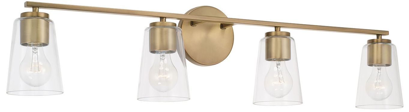 Image 2 HomePlace Lighting Portman 4 Light Vanity 35.25" Aged Brass