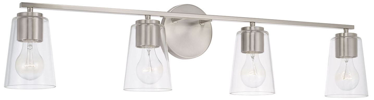 HomePlace Lighting Portman 4 Light Vanity 35.25" Brushed Nickel