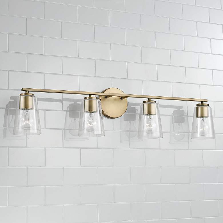 Image 1 HomePlace Lighting Portman 4 Light Vanity Aged Brass