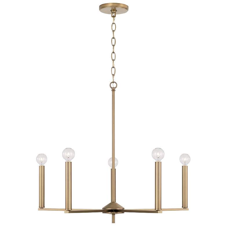 Image 1 HomePlace Lighting Portman 5 Light Chandelier Aged Brass