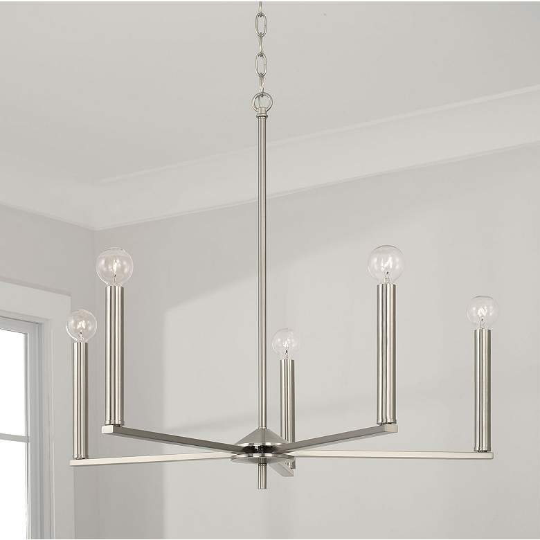 Image 1 HomePlace Lighting Portman 5 Light Chandelier Brushed Nickel
