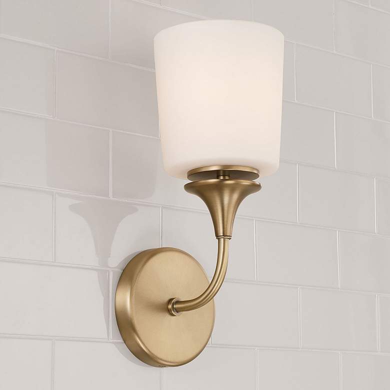 Image 1 HomePlace Lighting Presley 1 Light Sconce Aged Brass