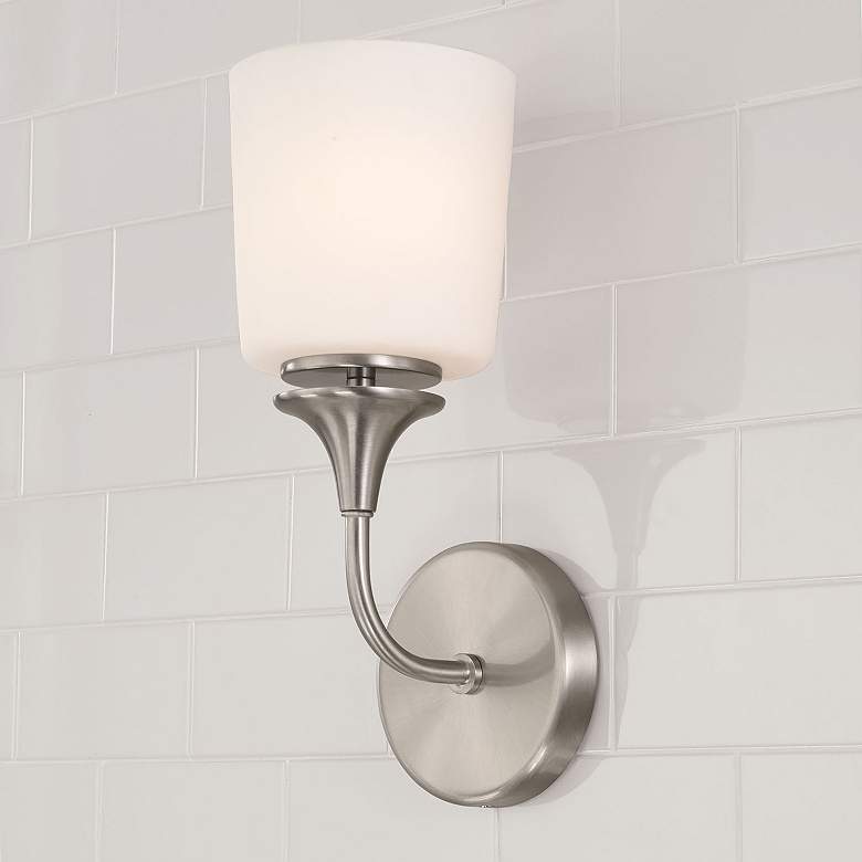Image 1 HomePlace Lighting Presley 1 Light Sconce Brushed Nickel