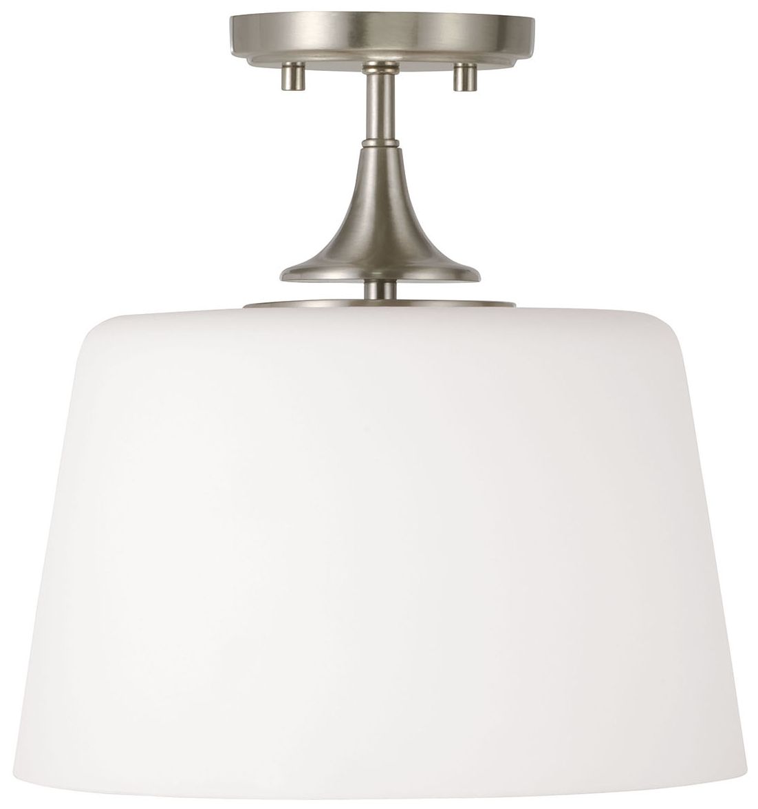 Image 2 HomePlace Lighting Presley 1 Light Semi Flush 11.75" Brushed Nickel