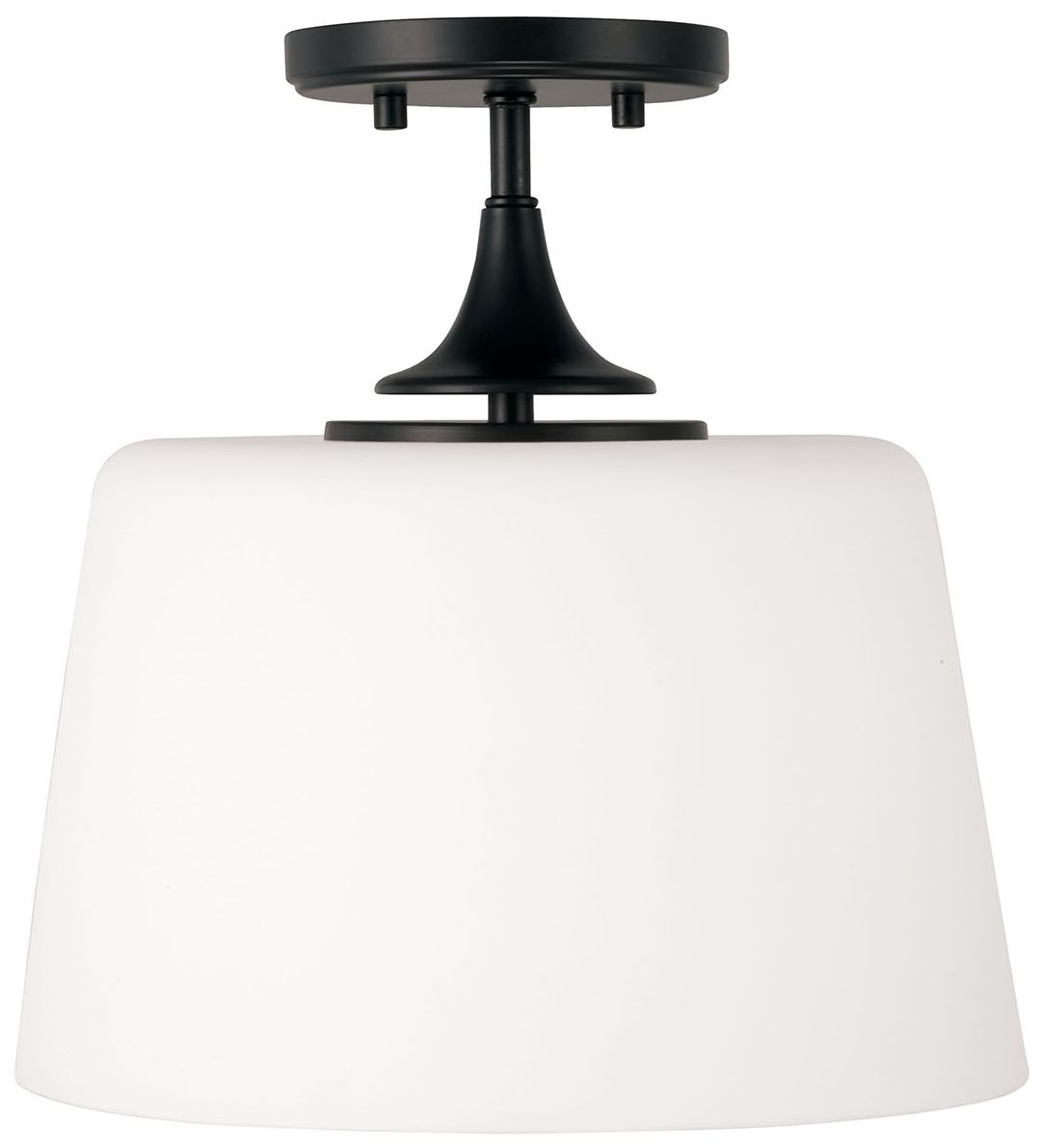 HomePlace Lighting Presley 1 Light Semi Flush 11.75" Matte Black