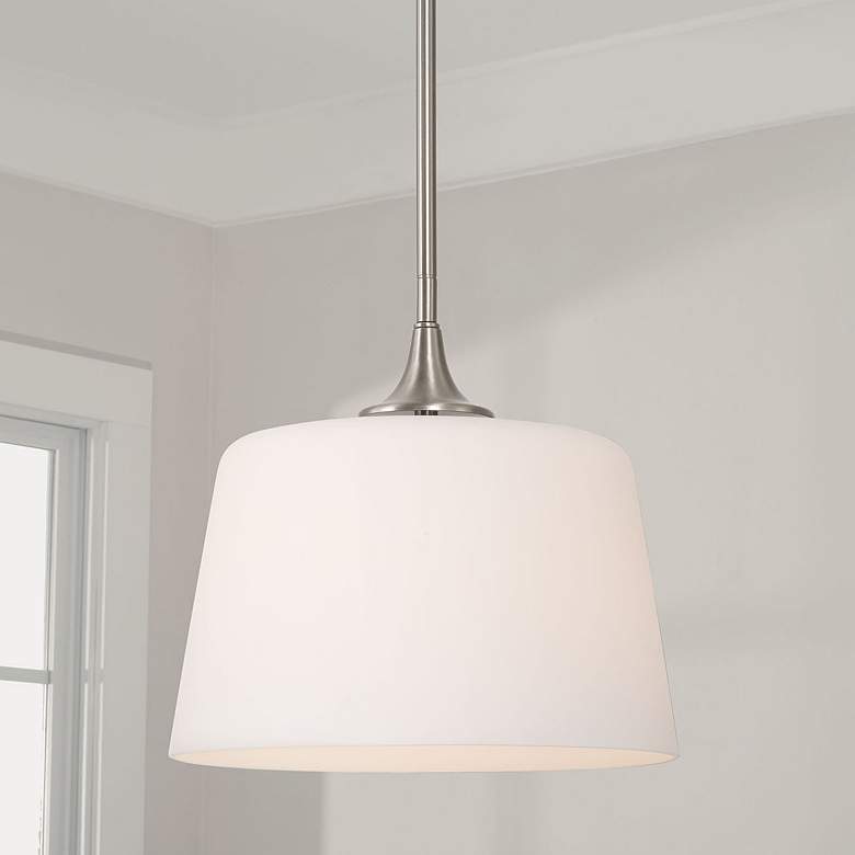 Image 1 HomePlace Lighting Presley 1 Light Semi-Flush Brushed Nickel