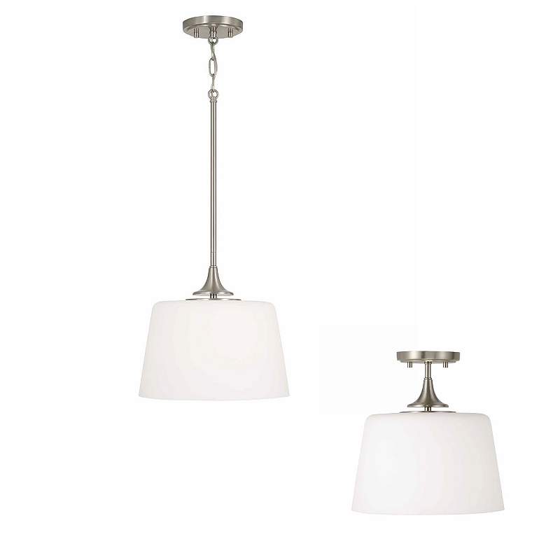 Image 7 HomePlace Lighting Presley 1 Light Semi-Flush Brushed Nickel more views