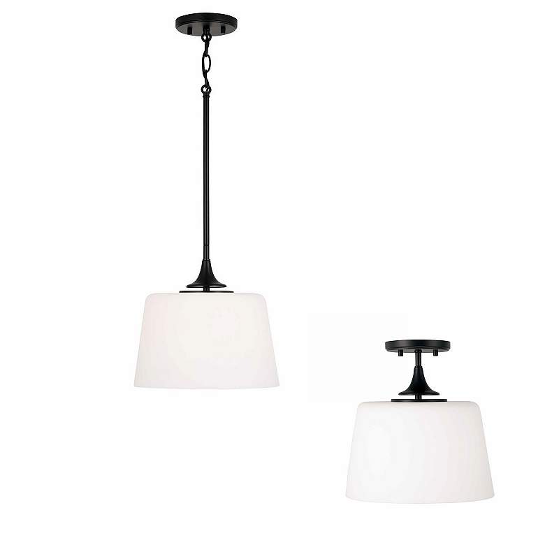 Image 7 HomePlace Lighting Presley 1 Light Semi-Flush Matte Black more views