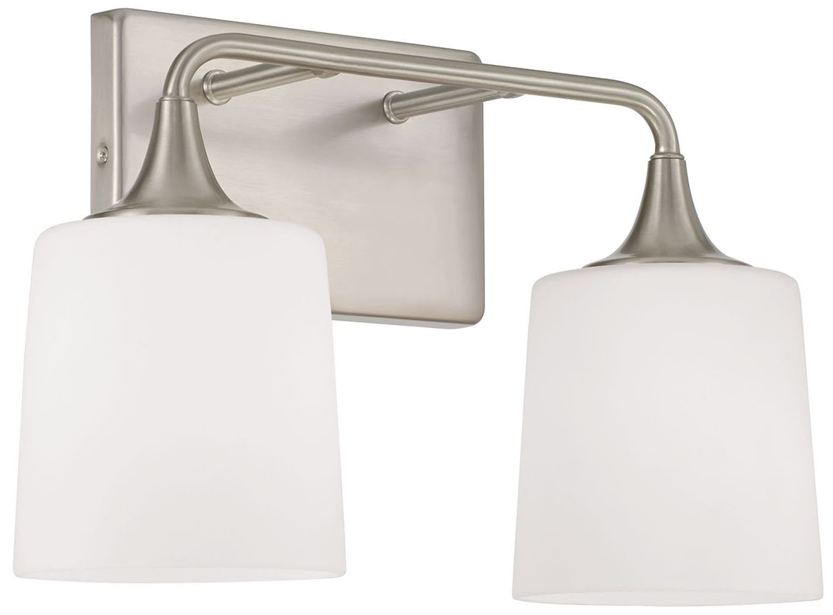 Image 2 HomePlace Lighting Presley 2 Light Vanity 16" Brushed Nickel