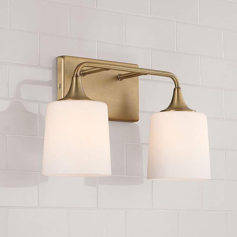 Image 3 HomePlace Lighting Presley 2 Light Vanity Aged Brass more views