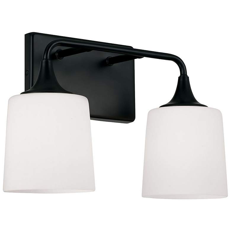 Image 2 HomePlace Lighting Presley 2 Light Vanity Matte Black