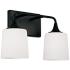 HomePlace Lighting Presley 2 Light Vanity Matte Black