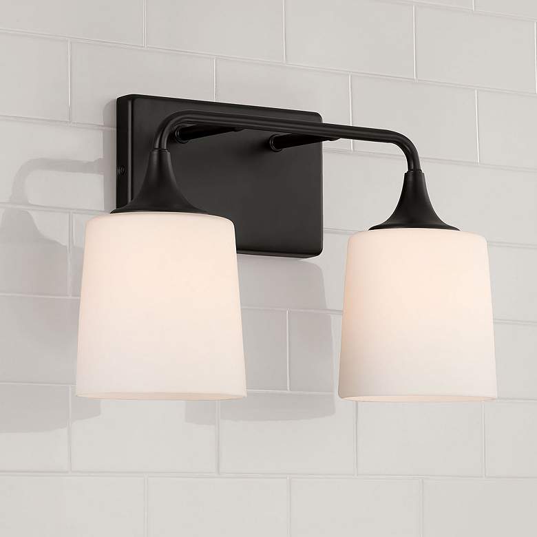 Image 1 HomePlace Lighting Presley 2 Light Vanity Matte Black