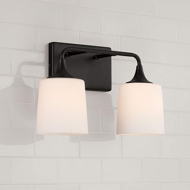 Image 3 HomePlace Lighting Presley 2 Light Vanity Matte Black more views