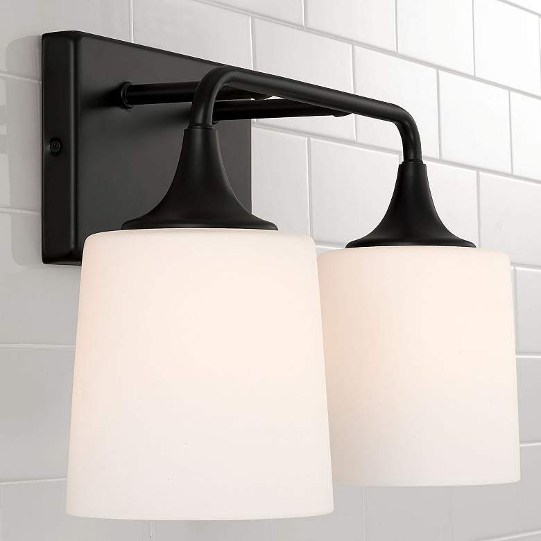 Image 4 HomePlace Lighting Presley 2 Light Vanity Matte Black more views