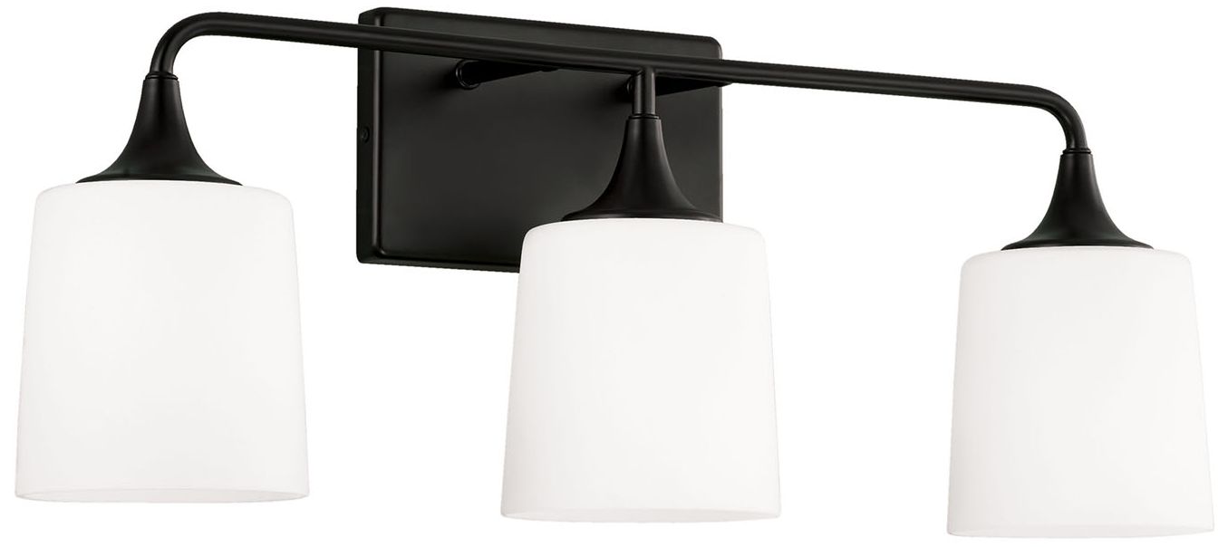 Image 2 HomePlace Lighting Presley 3 Light Vanity 26.25" Matte Black