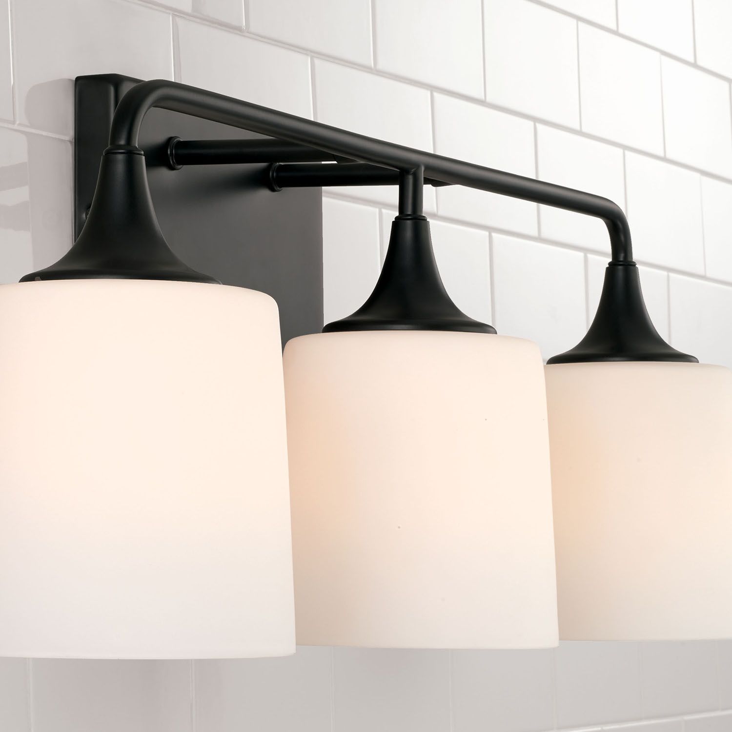 Image 3 HomePlace Lighting Presley 3 Light Vanity 26.25" Matte Black more views