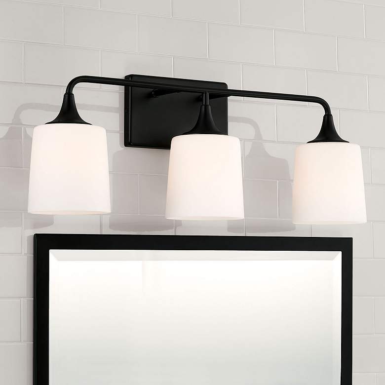 Image 1 HomePlace Lighting Presley 3 Light Vanity Matte Black