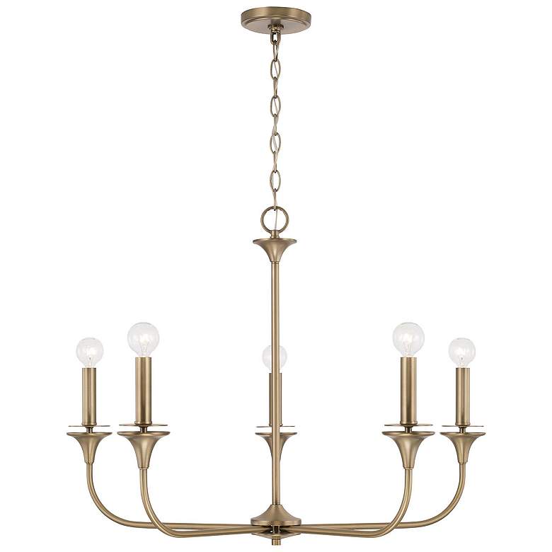Image 2 HomePlace Lighting Presley 5 Light Chandelier Aged Brass