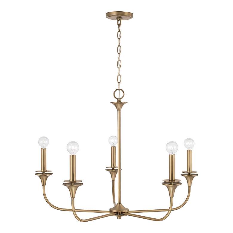 Image 4 HomePlace Lighting Presley 5 Light Chandelier Aged Brass more views