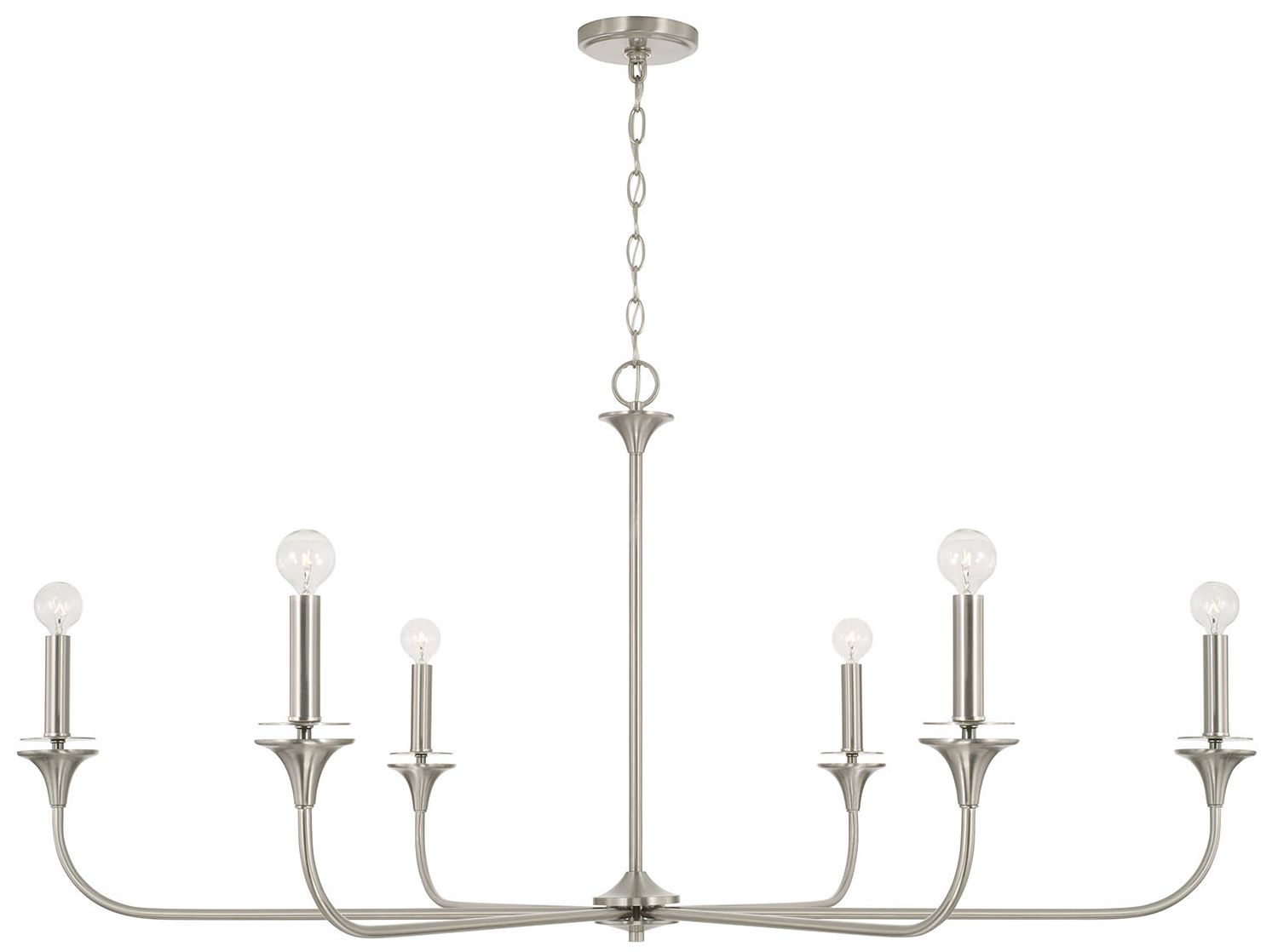 HomePlace Lighting Presley 6 Light Chandelier 49" Brushed Nickel