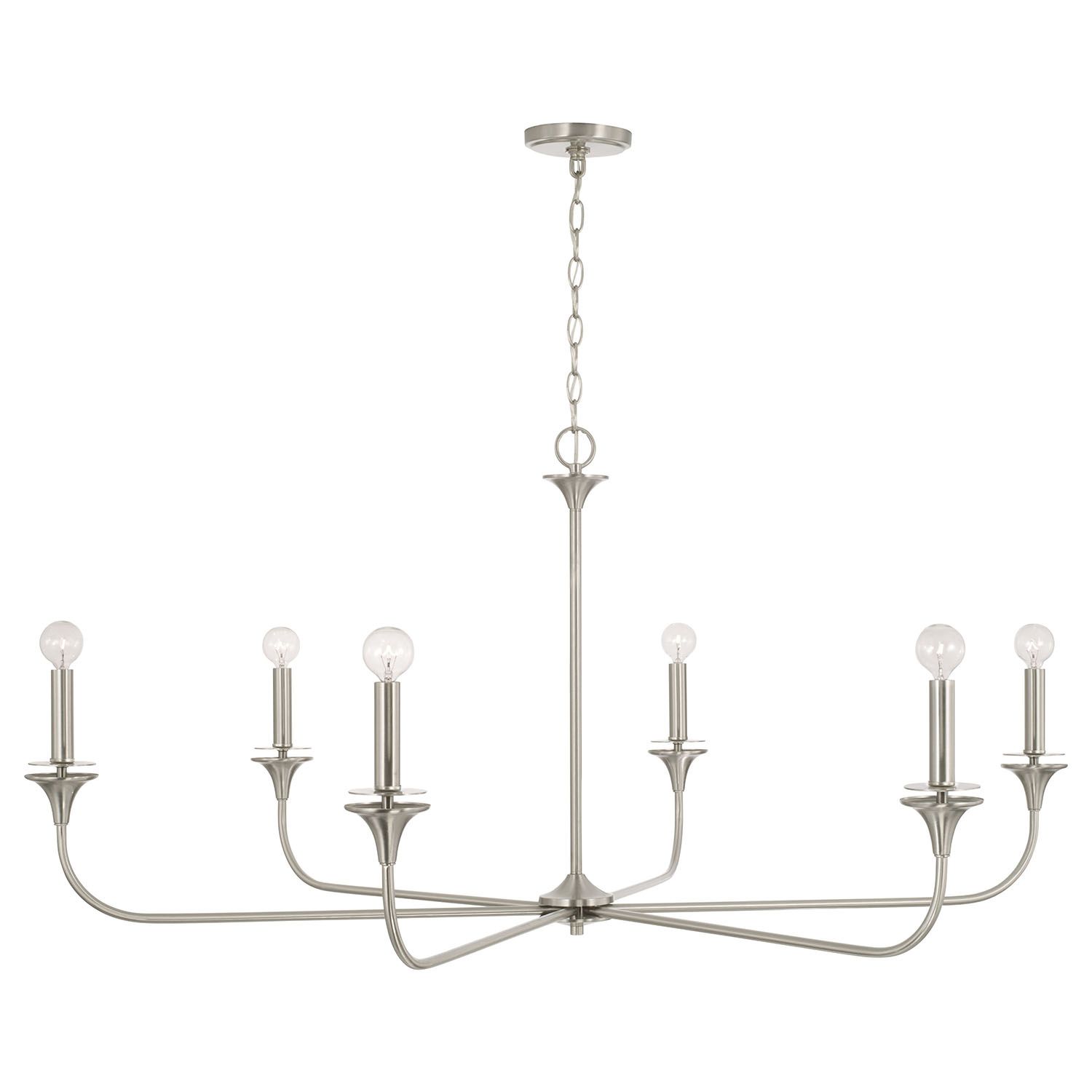 Image 4 HomePlace Lighting Presley 6 Light Chandelier 49" Brushed Nickel more views