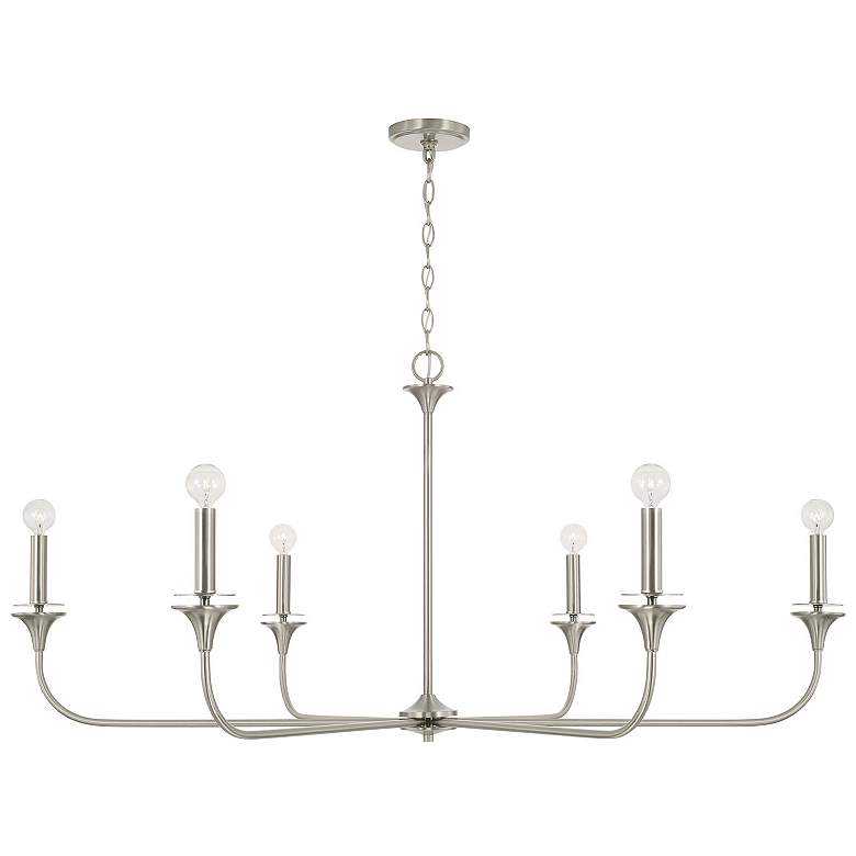 Image 2 HomePlace Lighting Presley 6 Light Chandelier Brushed Nickel