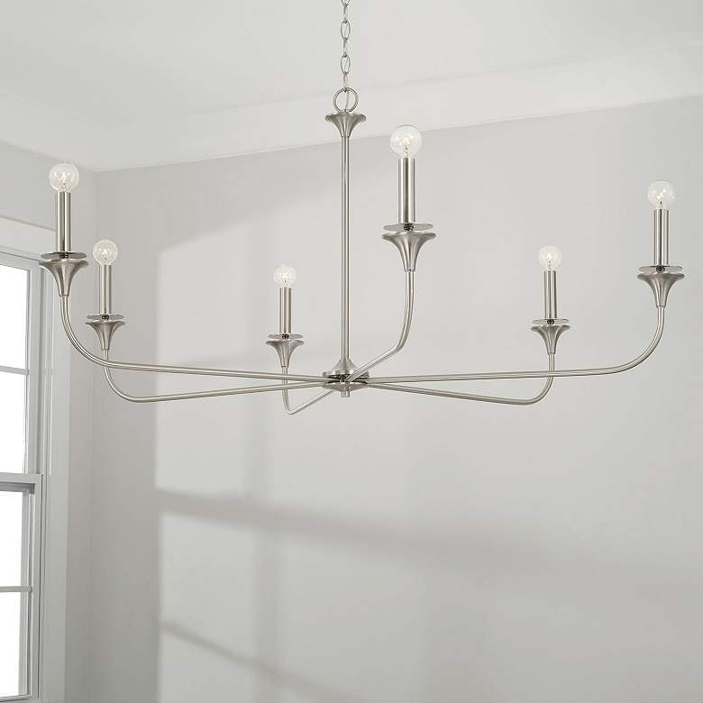 Image 1 HomePlace Lighting Presley 6 Light Chandelier Brushed Nickel