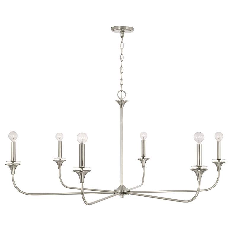 Image 4 HomePlace Lighting Presley 6 Light Chandelier Brushed Nickel more views