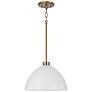 HomePlace Lighting Ross 1 Light Pendant Aged Brass and White