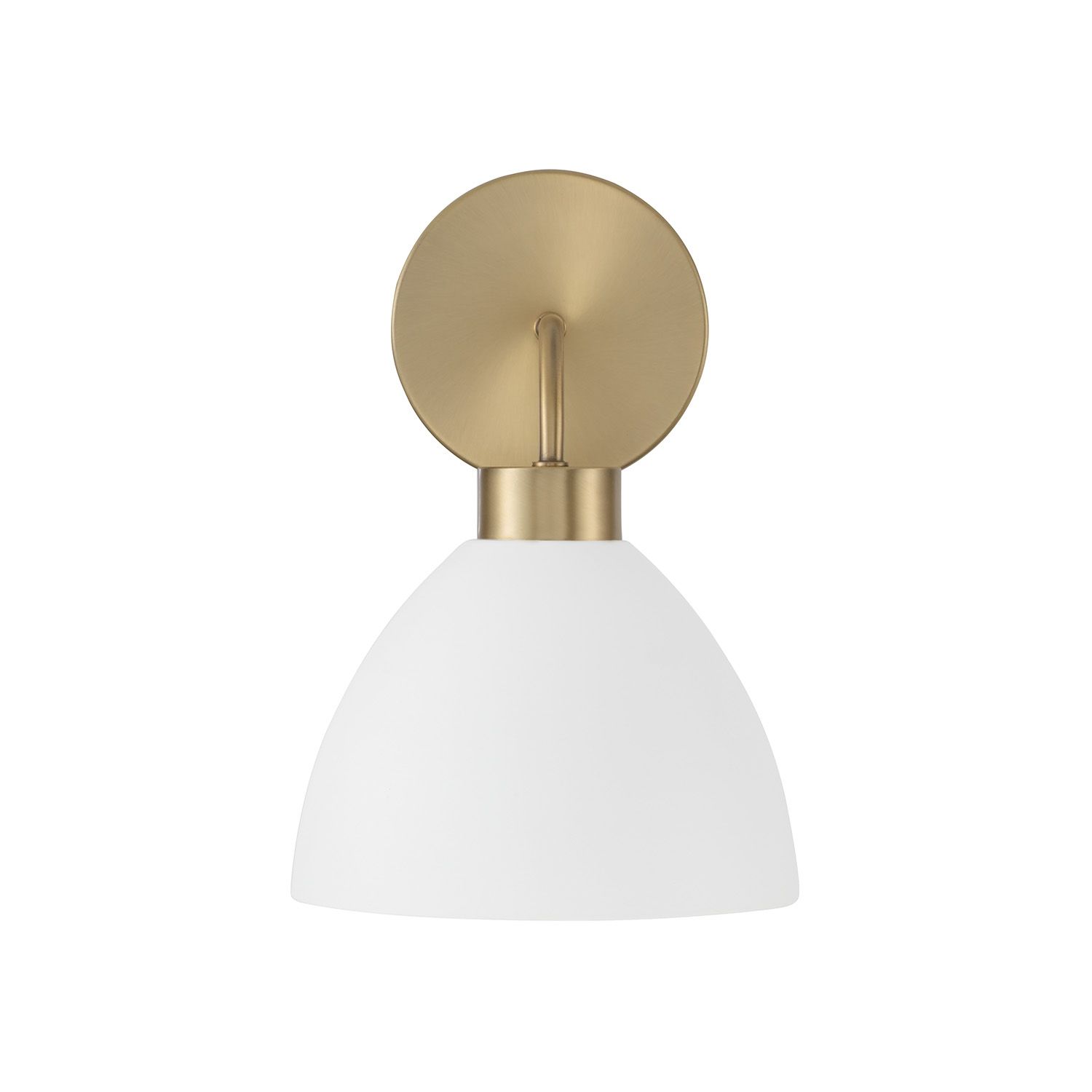 Image 4 HomePlace Lighting Ross 1 Light Sconce 7.5" Aged Brass and White more views