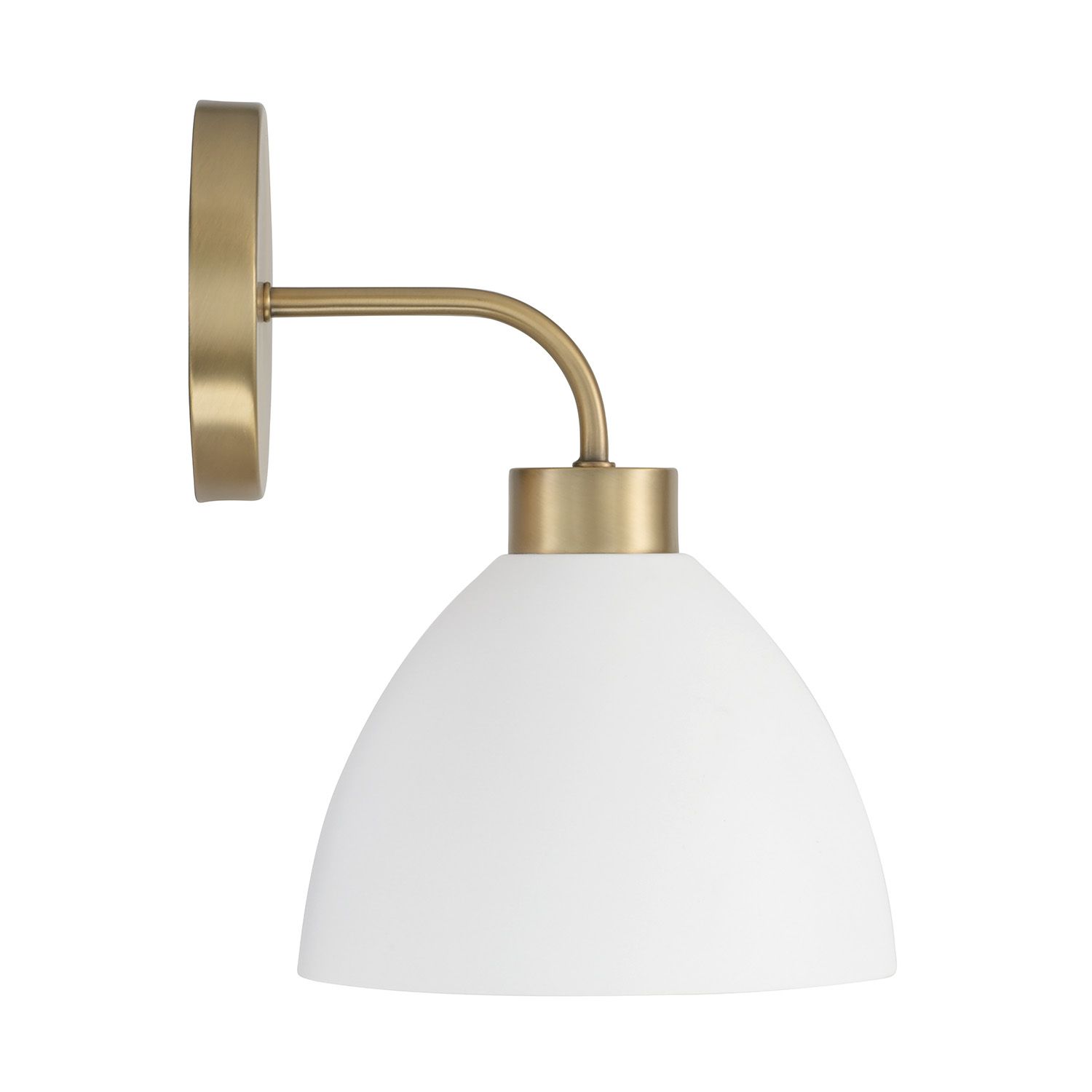 Image 5 HomePlace Lighting Ross 1 Light Sconce 7.5" Aged Brass and White more views