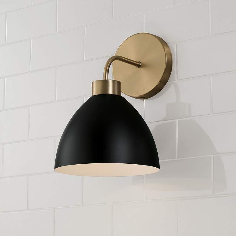 Image 1 HomePlace Lighting Ross 1 Light Sconce Aged Brass and Black
