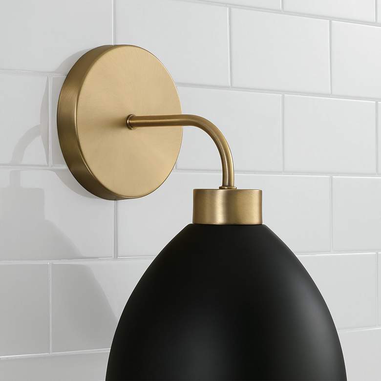 Image 3 HomePlace Lighting Ross 1 Light Sconce Aged Brass and Black more views