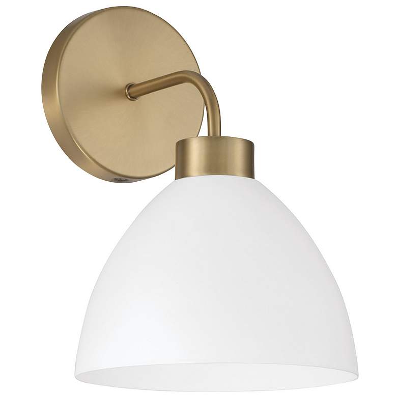 Image 1 HomePlace Lighting Ross 1 Light Sconce Aged Brass and White
