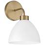 HomePlace Lighting Ross 1 Light Sconce  Aged Brass and White