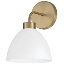 HomePlace Lighting Ross 1 Light Sconce  Aged Brass and White