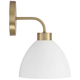 Image5 of HomePlace Lighting Ross 1 Light Sconce Aged Brass and White more views