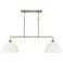 HomePlace Lighting Ross 2 Light Island Aged Brass and White