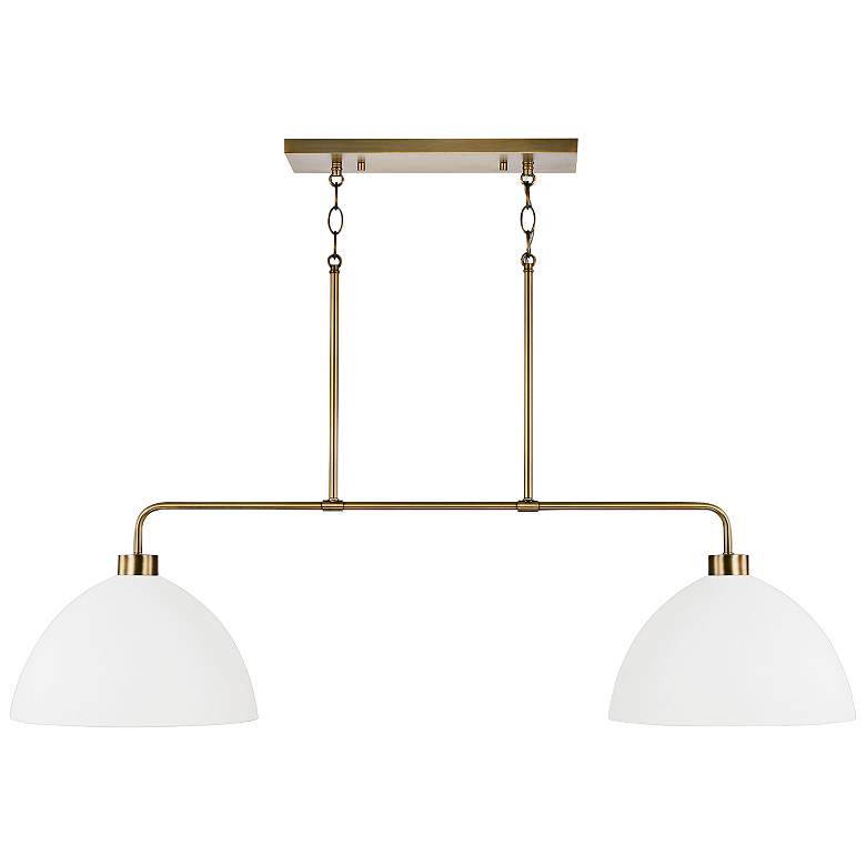 Image 2 HomePlace Lighting Ross 2 Light Island Aged Brass and White