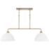 HomePlace Lighting Ross 2 Light Island Aged Brass and White
