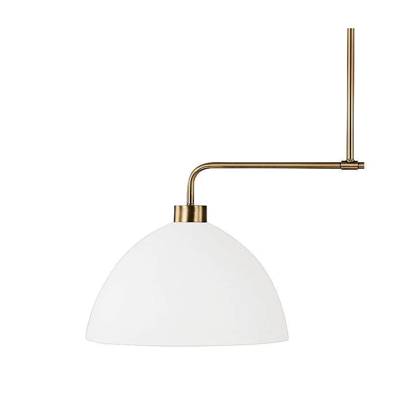 Image 3 HomePlace Lighting Ross 2 Light Island Aged Brass and White more views