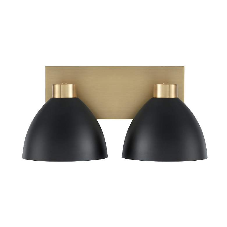 Image 4 HomePlace Lighting Ross 2 Light Vanity Aged Brass and Black more views