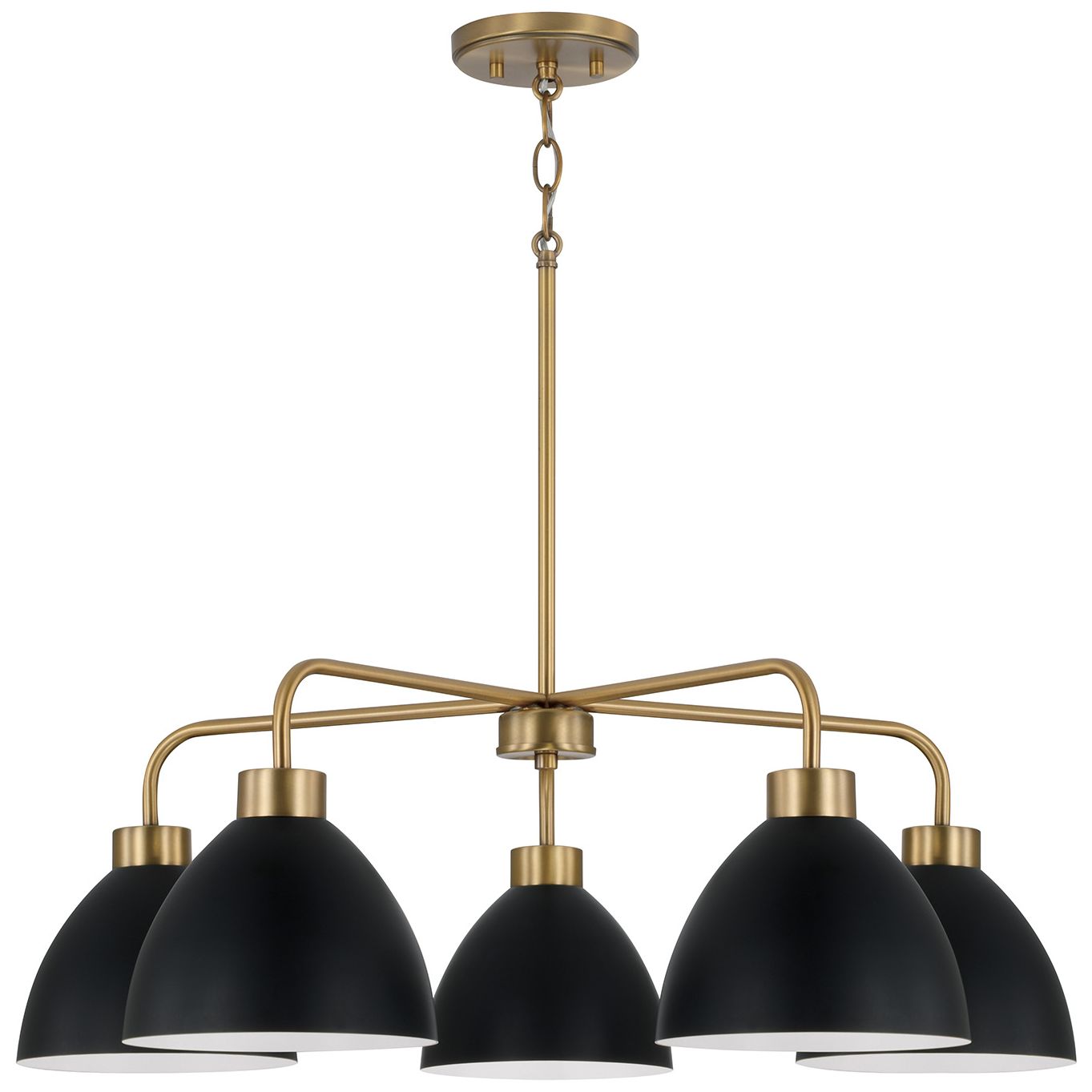 HomePlace Lighting Ross 5 Light Chandelier 30" Aged Brass and Black