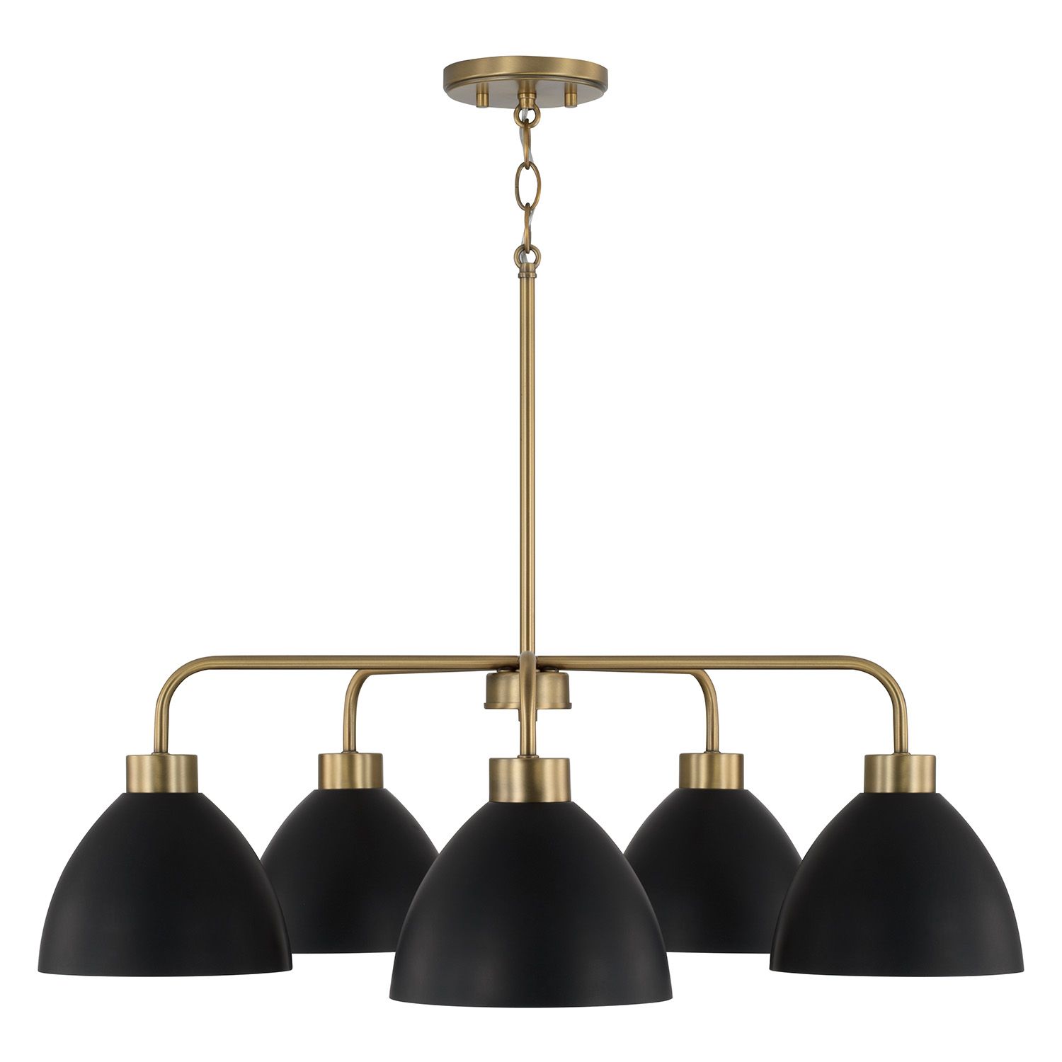Image 4 HomePlace Lighting Ross 5 Light Chandelier 30" Aged Brass and Black more views