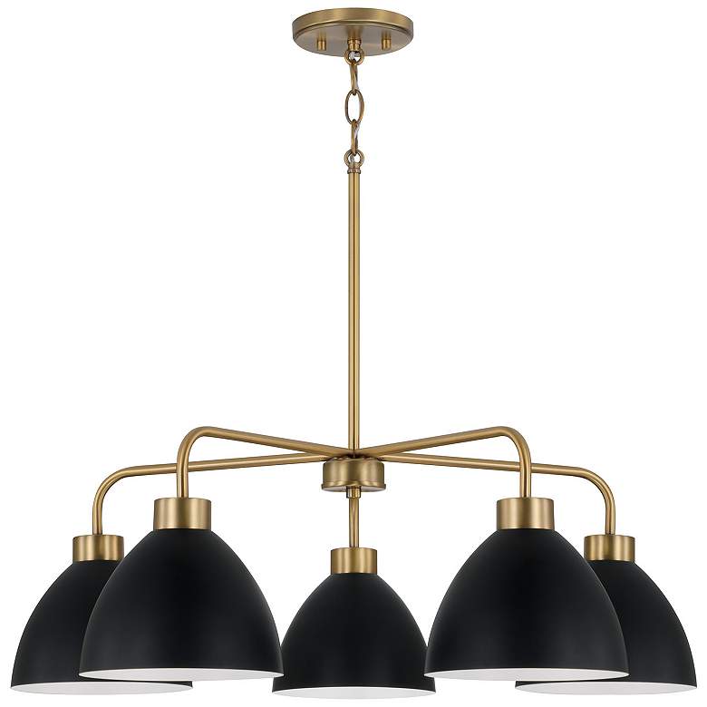 Image 1 HomePlace Lighting Ross 5 Light Chandelier Aged Brass and Black