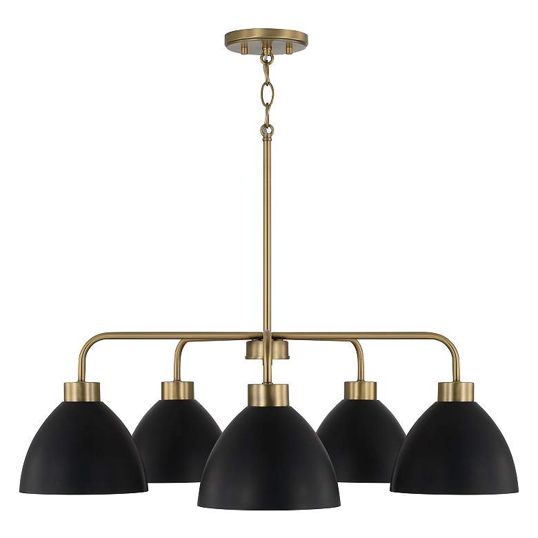 Image 4 HomePlace Lighting Ross 5 Light Chandelier Aged Brass and Black more views