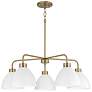 HomePlace Lighting Ross 5 Light Chandelier Aged Brass and White